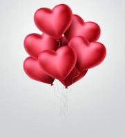 disegno di concetto di vettore di palloncini cuore. San Valentino con un mucchio di elementi di palloncini cuore rosso che volano su sfondo bianco. illustrazione vettoriale.