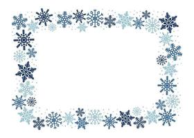 cornice rettangolare di fiocchi di neve blu. modello per il design invernale. vettore