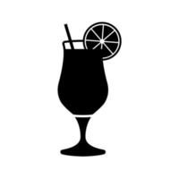 vettore bicchiere di succo silhouette icone