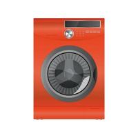 lavatrice rossa isolata su uno sfondo bianco. lavatrice vettoriale realistico.