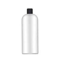 bottiglia di plastica bianca con tappo nero. bottiglia realistica. buono per shampoo o gel doccia. isolato. vettore. vettore