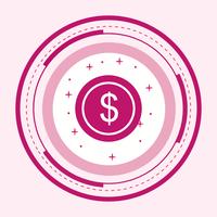 Dollari Coin Icon Design vettore