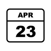 23 aprile Data su un calendario per un solo giorno vettore