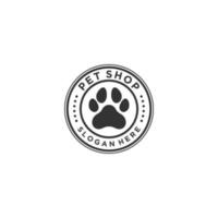 modello di logo del negozio di animali, vettore, icona in sfondo bianco vettore