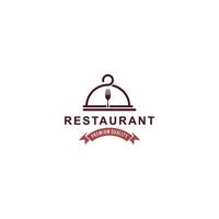 modello di logo del ristorante in sfondo bianco vettore