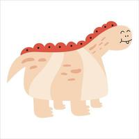 dinosauro isolato su sfondo bianco. lucertola estinta predatore in stile piatto per bambini o tessuti per bambini. illustrazione vettoriale