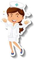 personaggio dei cartoni animati infermiera femminile vettore