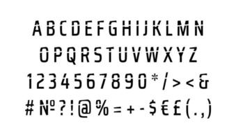 forte set di alfabeto in stile taglio ufficiale vettore