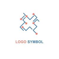 simbolo del logo tech lettera x. carattere alfabeto moderno minimale. tipografia tecnologia digitale minimalista futuro carattere logo creativo. illustrazione vettoriale piatto. semplice lettera un modello di logo.