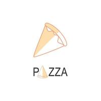 semplice logo della pizza per la confezione del caffè e il menu del ristorante. logo fast food con illustrazione vettoriale moderno stile piatto. logo della fetta di pizza per pizzeria italiana con ristorante pizzeria minimalista in stile piatto