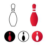 illustrazione astratta dell'icona dei birilli da bowling vettore
