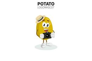 mascotte di patate dei cartoni animati, illustrazione vettoriale di un simpatico personaggio mascotte di patate