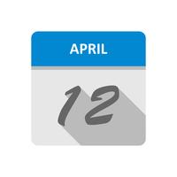 12 aprile Data in un calendario per un solo giorno vettore