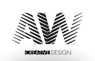 aw aw lines design della lettera con zebra elegante e creativa vettore