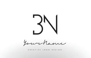 bn lettere logo design sottile. concetto creativo semplice lettera nera. vettore