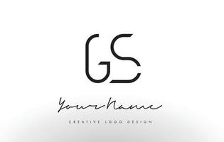 gs lettere logo design sottile. concetto creativo semplice lettera nera. vettore