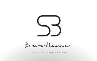 SB lettere logo design sottile. concetto creativo semplice lettera nera. vettore