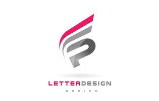 disegno del logo della lettera p. concetto di lettering moderno futuristico. vettore