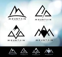 vettore di icone astratte montagne con look vintage creativo