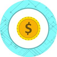 Dollari Coin Icon Design vettore