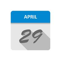 29 aprile Data su un calendario per un solo giorno vettore