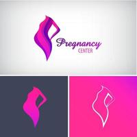 vettore gravidanza logo, silhouette donna incinta