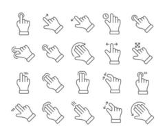 icona del gesto della mano semplice su sfondo bianco vettore