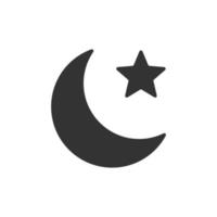 icona luna e stella su sfondo bianco vettore