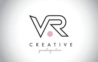 design del logo della lettera vr con tipografia moderna e creativa alla moda. vettore