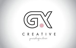 design del logo della lettera gx con tipografia creativa e moderna alla moda. vettore