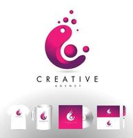 design del logo con punti creativi vettore