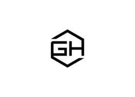 gh modello di icona di vettore di progettazione di logo creativo moderno iniziale gh