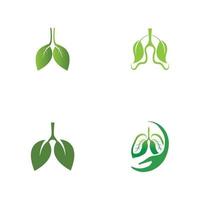 modello di progettazione dell'illustrazione del logo di vettore dei polmoni verdi, questo logo con la foglia.