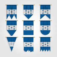bandiera dell'honduras in diverse forme, bandiera dell'honduras in varie forme vettore