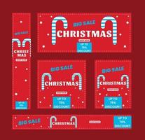 impostare banner natale design piatto modello illustrazione vettore