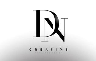 dn nd letter design logo logotype icon concept con font serif e stile classico ed elegante look vector