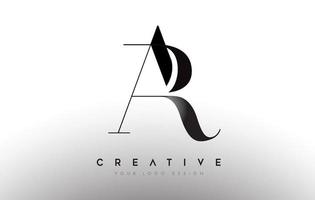 ar ar lettera design logo logo icona concetto con carattere serif e classico stile elegante look vector