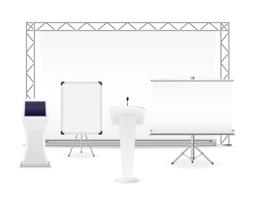 complesso espositivo bianco per la presentazione o illustrazione vettoriale di laboratorio