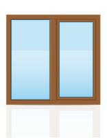 illustrazione trasparente di vettore di vista della finestra trasparente di plastica marrone