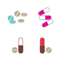 modello di progettazione dell'illustrazione del logo di vettore dell'icona delle pillole mediche