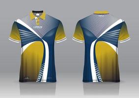 design uniforme della polo, può essere utilizzato per badminton, golf in vista frontale, vista posteriore. jersey mockup vettoriale, design premium molto semplice e facile da personalizzare vettore