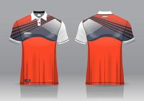 design uniforme della polo, può essere utilizzato per badminton, golf in vista frontale, vista posteriore. jersey mockup vettoriale, design premium molto semplice e facile da personalizzare vettore