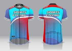 design della maglia per il ciclismo, vista anteriore e posteriore, divisa elegante e facile da modificare e stampare, divisa della squadra di ciclismo vettore