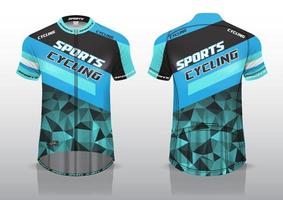 design della maglia per il ciclismo, vista della maglietta anteriore e posteriore, uniforme fantasia e facile da modificare e stampare, uniforme della squadra di ciclismo vettore