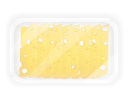 formaggio a fette nell&#39;illustrazione vettoriale pacchetto