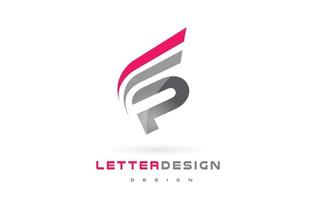 disegno del logo della lettera p. concetto di lettering moderno futuristico. vettore