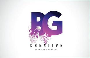 bg bg logo lettera viola design con effetto liquido che scorre vettore