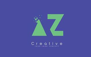 design del logo della lettera az con il concetto di spazio negativo. vettore