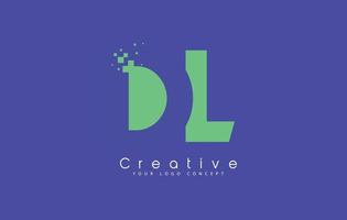 design del logo della lettera dl con il concetto di spazio negativo. vettore