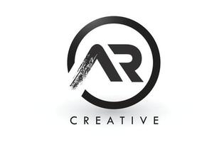 disegno del logo della lettera di pennello ar. logo icona lettere spazzolate creative. vettore